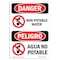 Signmission Safety Sign, OSHA Danger, 7" Height, Non-Potable Water Bilingual Spanish OS-DS-D-57-VS-1499 - alternate 1